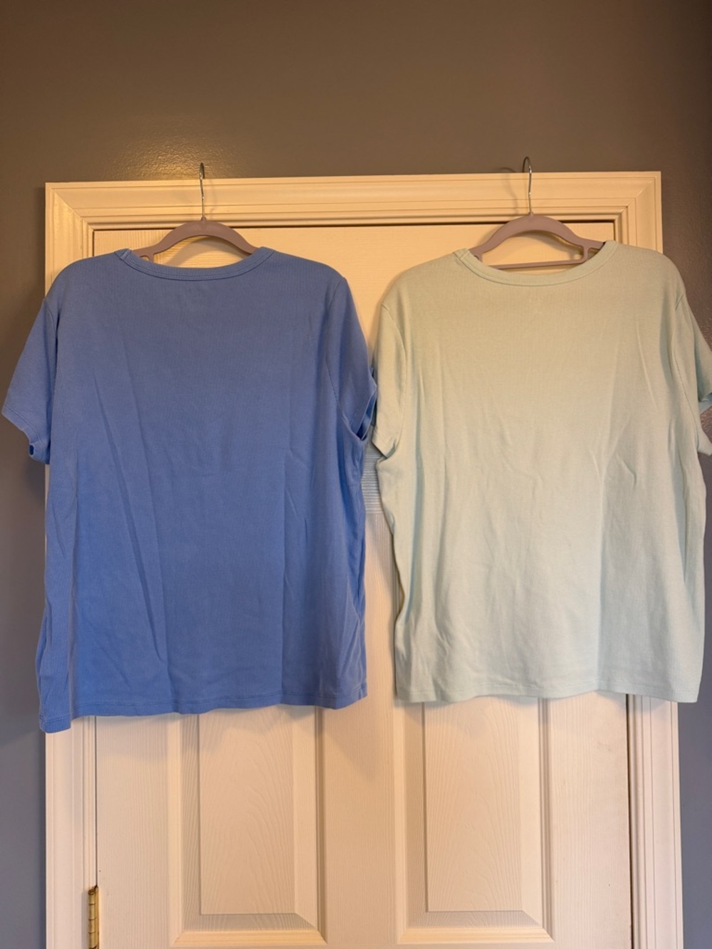 GAP Crew Neck Ribbed Tee Pair - Sky Blue & Mint - Picture 6 of 8